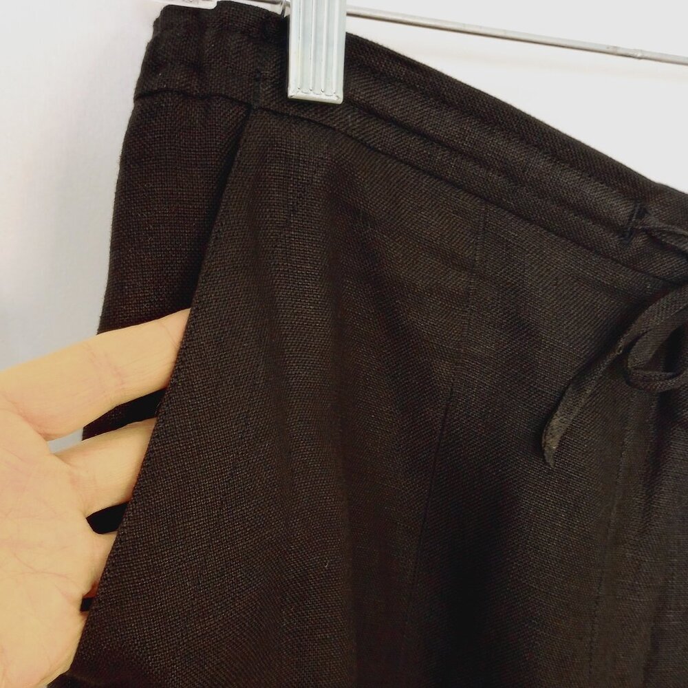 Talbots Black Irish Linen Drawstring Waist Pants - image 5